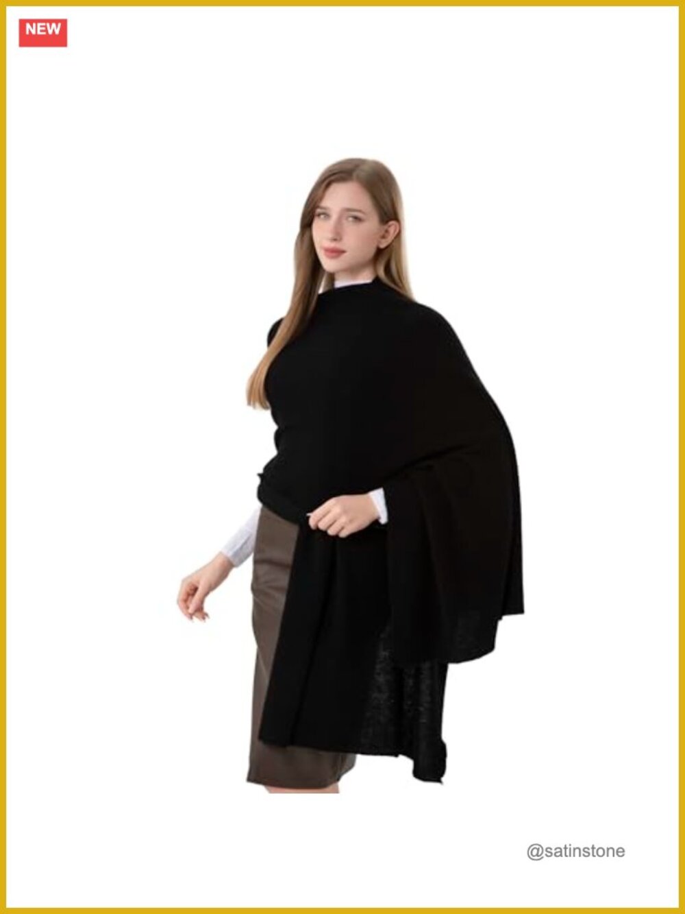 Cashmere Wool Knit Wrap Scarf Stole Women Travel Blanket Shawl XL